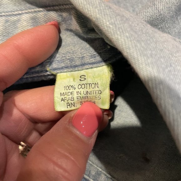 Vintage 90s TRUE IDENTITY 100% Cotton Chambray Denim Shirt Shacket Mens Size S - Picture 7 of 10